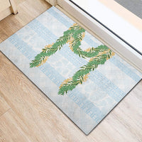 Hawai'i Paniolo Maile Twisted Lei Rubber Doormat Winter White LT7 - Polynesian Pride