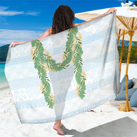 Hawai'i Paniolo Maile Twisted Lei Sarong Winter White LT7 One Size 44 x 66 inches White - Polynesian Pride