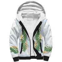 Hawai'i Paniolo Maile Twisted Lei Sherpa Hoodie Winter White LT7 Unisex White - Polynesian Pride