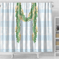 Hawai'i Paniolo Maile Twisted Lei Shower Curtain Winter White LT7 - Polynesian Pride