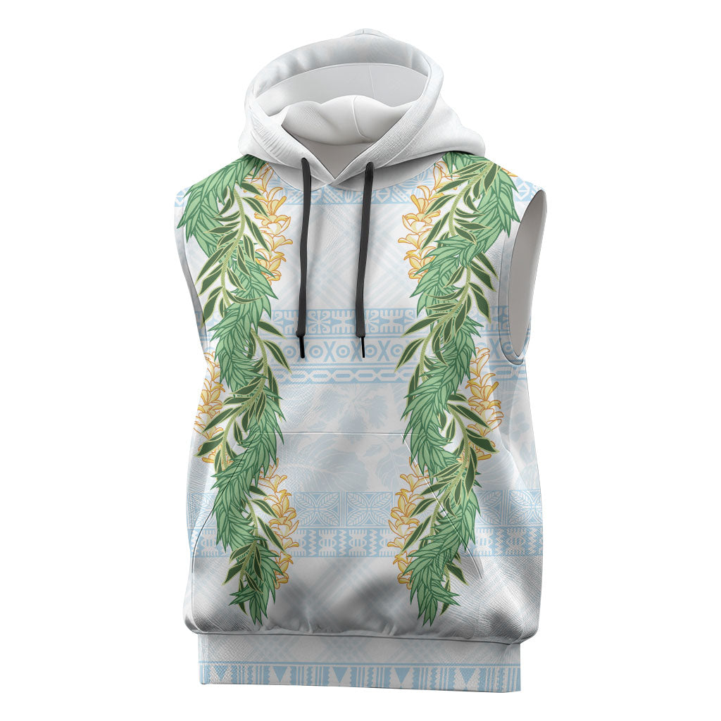 Hawai'i Paniolo Maile Twisted Lei Sleeveless Hoodie Winter White LT7 White - Polynesian Pride