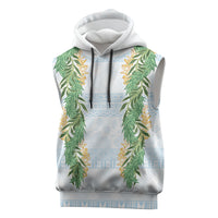 Hawai'i Paniolo Maile Twisted Lei Sleeveless Hoodie Winter White LT7 White - Polynesian Pride