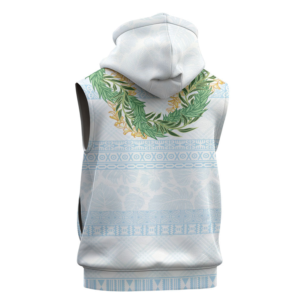 Hawai'i Paniolo Maile Twisted Lei Sleeveless Hoodie Winter White LT7 - Polynesian Pride