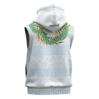 Hawai'i Paniolo Maile Twisted Lei Sleeveless Hoodie Winter White LT7 - Polynesian Pride
