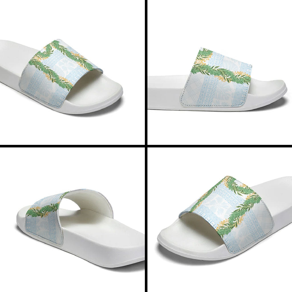 Hawai'i Paniolo Maile Twisted Lei Slide Sandals Winter White LT7 - Polynesian Pride