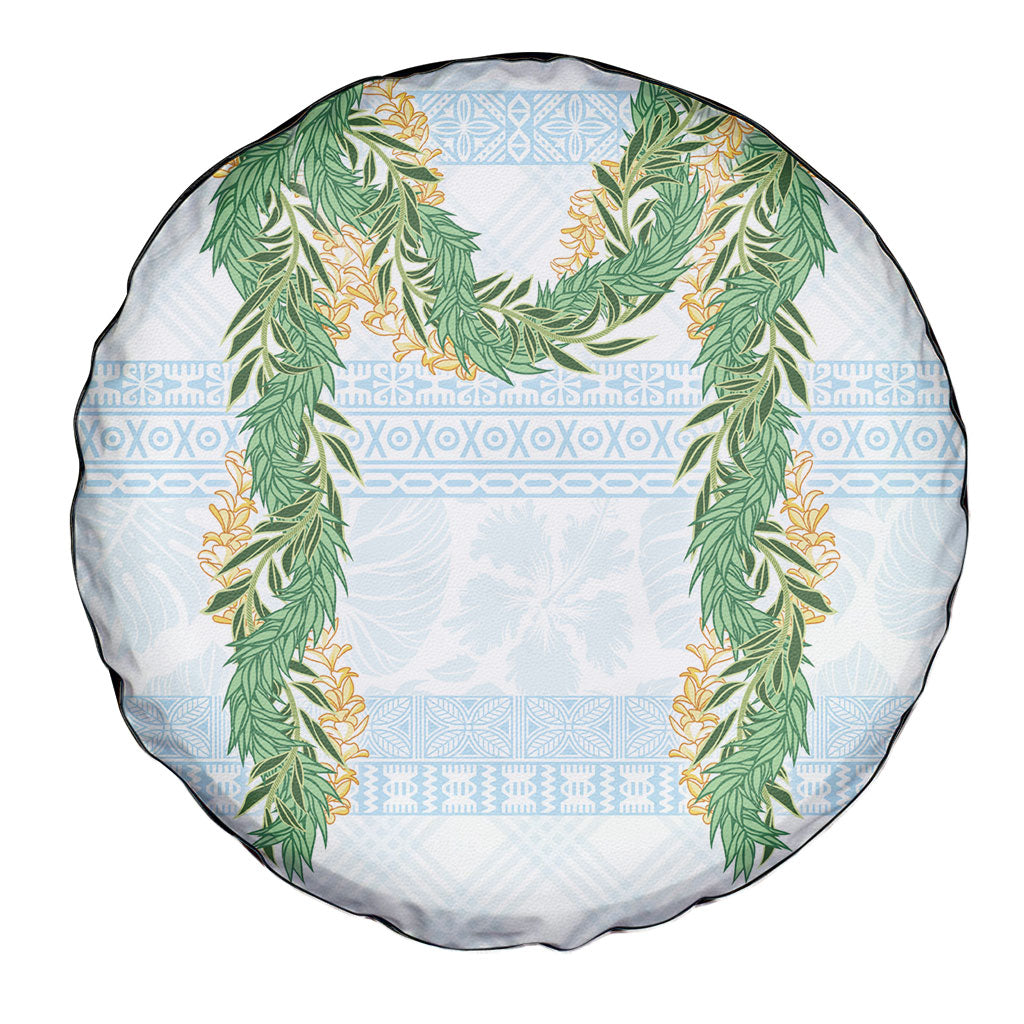 Hawai'i Paniolo Maile Twisted Lei Spare Tire Cover Winter White LT7 - Polynesian Pride