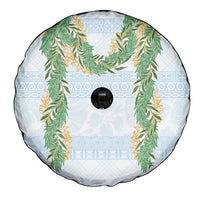 Hawai'i Paniolo Maile Twisted Lei Spare Tire Cover Winter White LT7 - Polynesian Pride