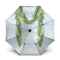 Hawai'i Paniolo Maile Twisted Lei Umbrella Winter White LT7 One Size Folded 11.42 inch Opened Diameter 37.4 inch White - Polynesian Pride
