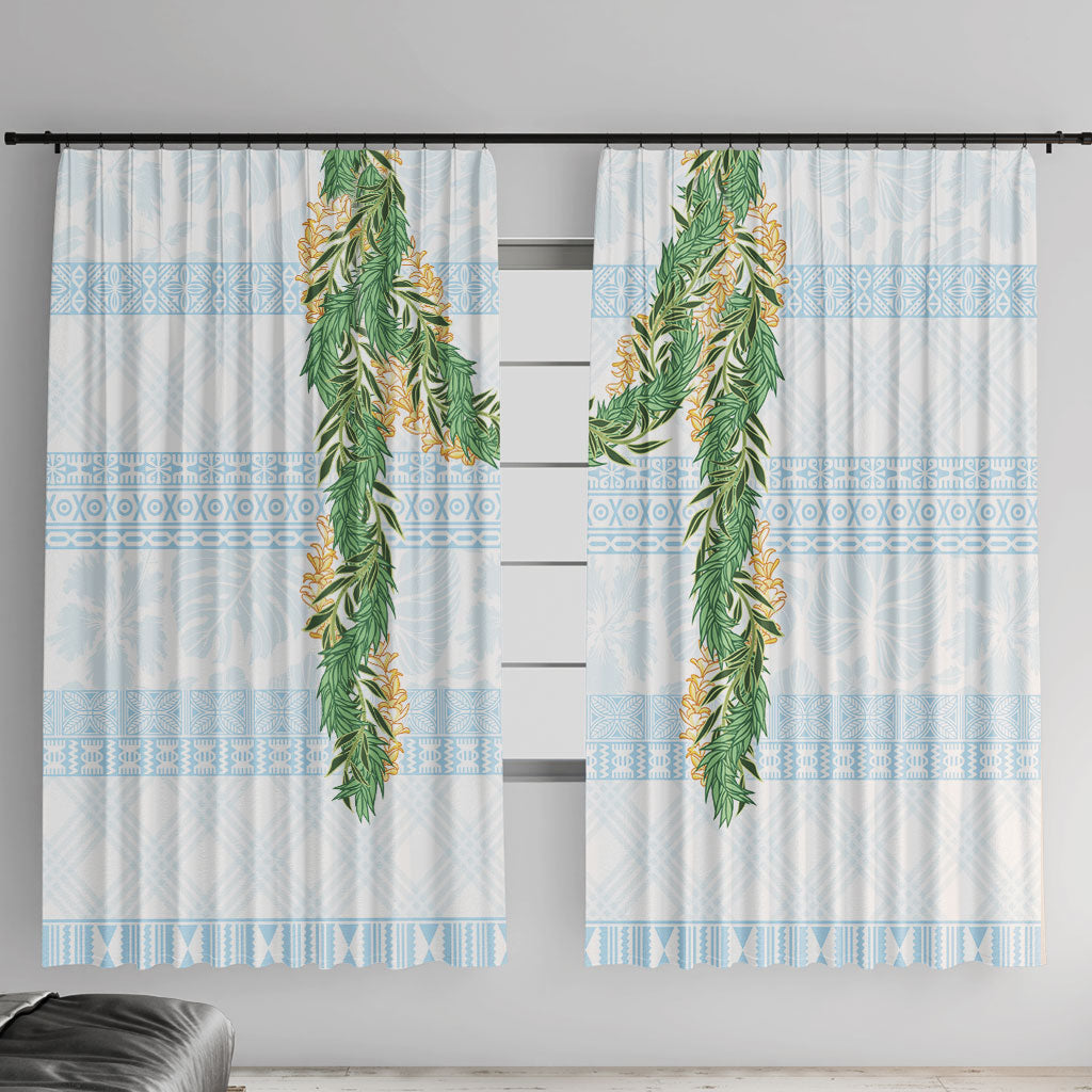 Hawai'i Paniolo Maile Twisted Lei Window Curtain Winter White