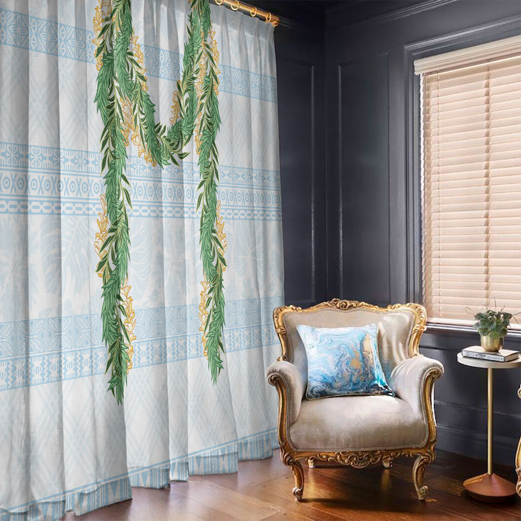 Hawai'i Paniolo Maile Twisted Lei Window Curtain Winter White LT7 - Polynesian Pride