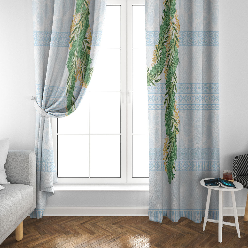 Hawai'i Paniolo Maile Twisted Lei Window Curtain Winter White LT7 - Polynesian Pride