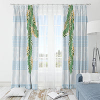 Hawai'i Paniolo Maile Twisted Lei Window Curtain Winter White LT7 - Polynesian Pride