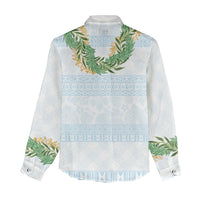 Hawai'i Paniolo Maile Twisted Lei Women Casual Shirt Winter White LT7 - Polynesian Pride
