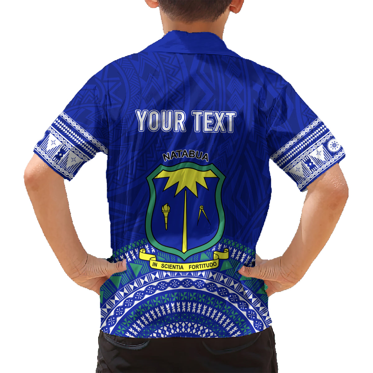 Personalised Fiji Natabua High School Kid Hawaiian Shirt Kaviti Tapa Mix Colors Proud NHS LT7 - Polynesian Pride