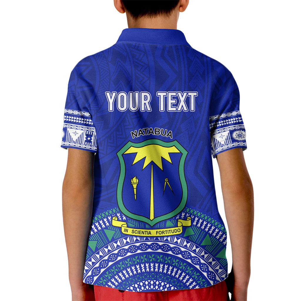 Personalised Fiji Natabua High School Kid Polo Shirt Kaviti Tapa Mix Colors Proud NHS LT7 - Polynesian Pride