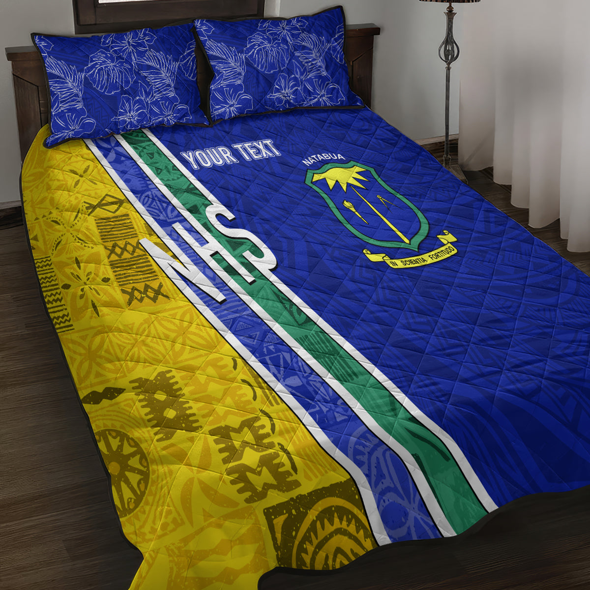 Personalised Fiji Natabua High School Quilt Bed Set Kaviti Tapa Mix Colors Proud NHS LT7 - Polynesian Pride