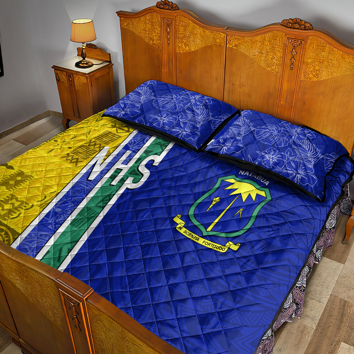 Personalised Fiji Natabua High School Quilt Bed Set Kaviti Tapa Mix Colors Proud NHS LT7 - Polynesian Pride