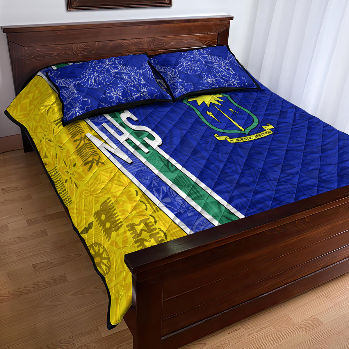Personalised Fiji Natabua High School Quilt Bed Set Kaviti Tapa Mix Colors Proud NHS LT7 - Polynesian Pride