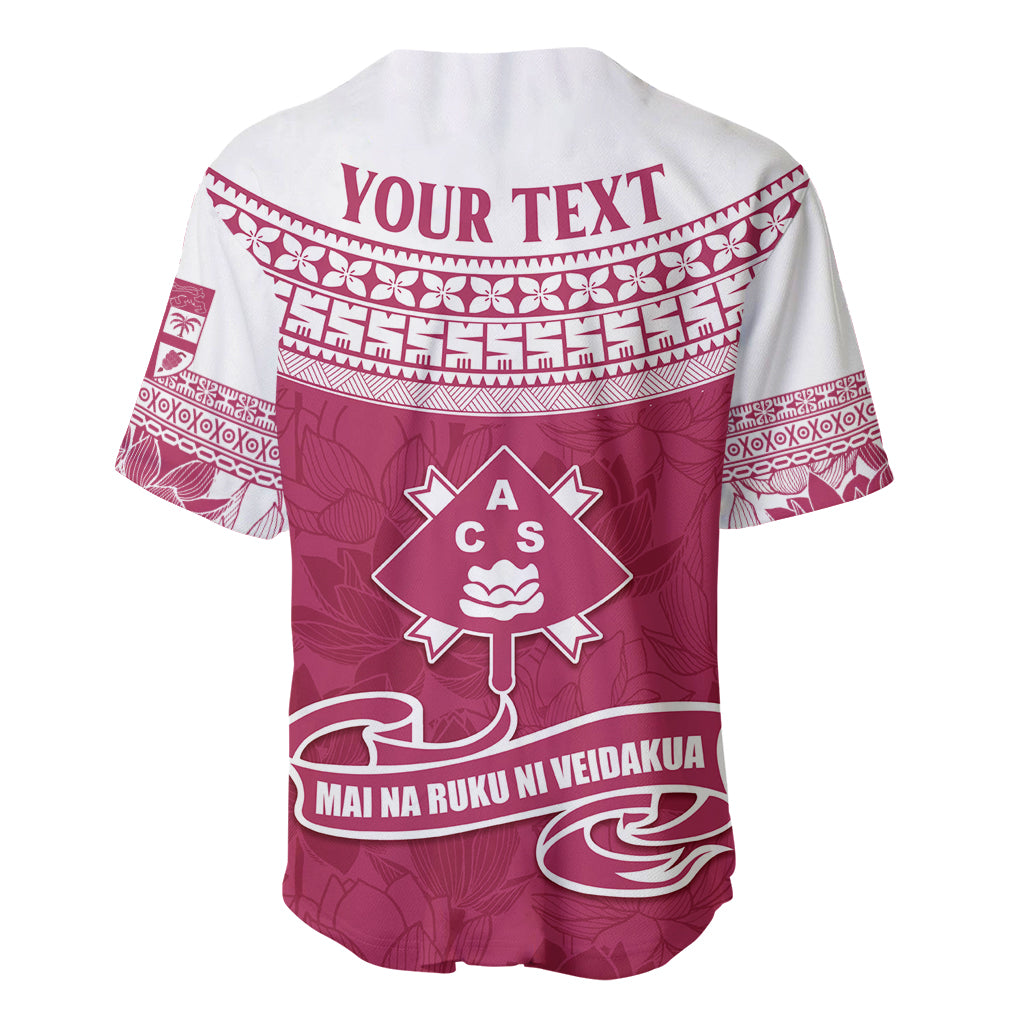 Personalised Fiji Adi Cakobau School Baseball Jersey ACS Old Girls Lotus Mix Masi LT7 - Polynesian Pride