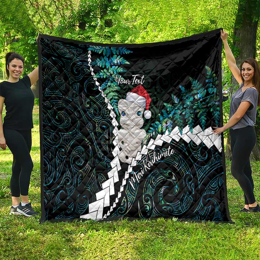 New Zealand Personalised Quilt Meri Kirihimete Kowhaiwhai Mix Paua Shell - Emerald LT7 - Polynesian Pride