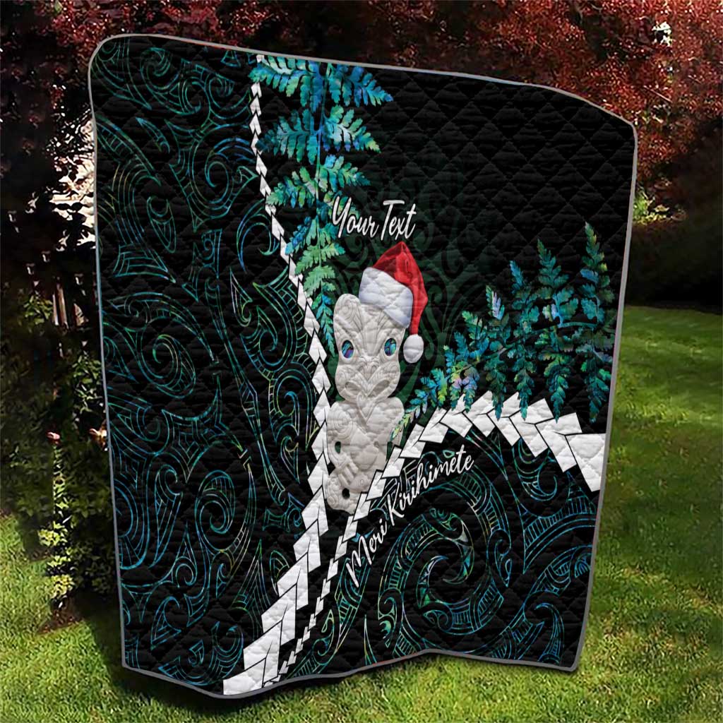 New Zealand Personalised Quilt Meri Kirihimete Kowhaiwhai Mix Paua Shell - Emerald LT7 - Polynesian Pride