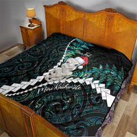 New Zealand Personalised Quilt Meri Kirihimete Kowhaiwhai Mix Paua Shell - Emerald LT7 - Polynesian Pride