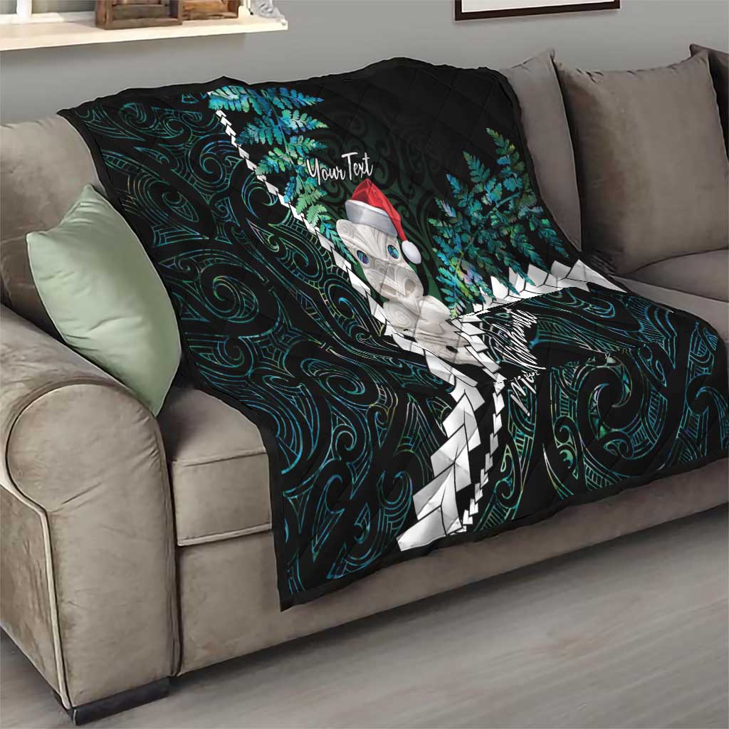 New Zealand Personalised Quilt Meri Kirihimete Kowhaiwhai Mix Paua Shell - Emerald LT7 - Polynesian Pride