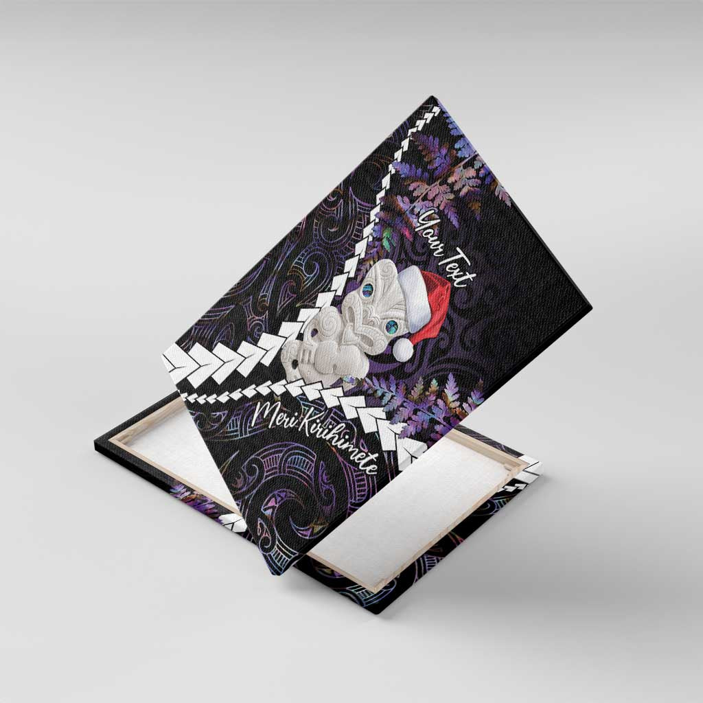 New Zealand Personalised Canvas Wall Art Meri Kirihimete Kowhaiwhai Mix Paua Shell - Amethys