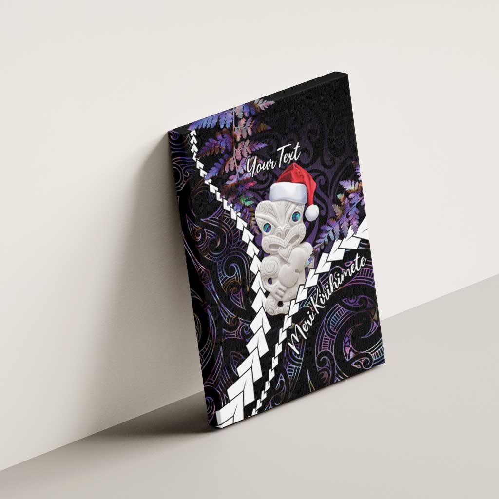 New Zealand Personalised Canvas Wall Art Meri Kirihimete Kowhaiwhai Mix Paua Shell - Amethys