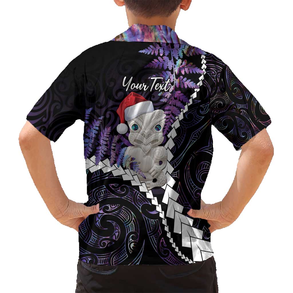 New Zealand Personalised Family Matching Summer Maxi Dress and Hawaiian Shirt Meri Kirihimete Kowhaiwhai Mix Paua Shell - Amethys