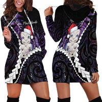 New Zealand Personalised Hoodie Dress Meri Kirihimete Kowhaiwhai Mix Paua Shell - Amethys