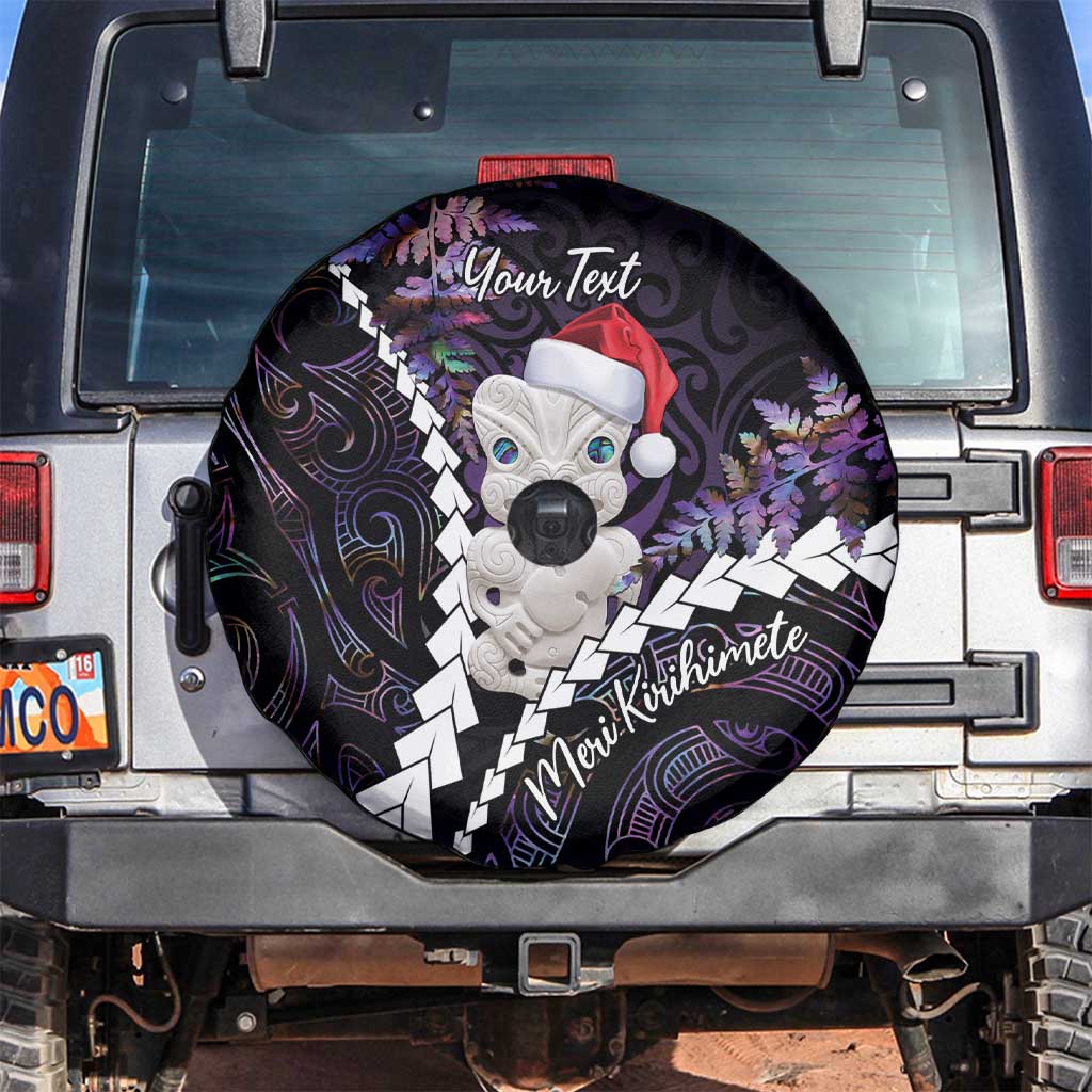 New Zealand Personalised Spare Tire Cover Meri Kirihimete Kowhaiwhai Mix Paua Shell - Amethys LT7 Purple - Polynesian Pride