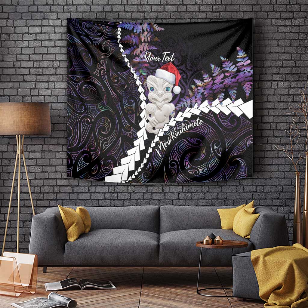 New Zealand Personalised Tapestry Meri Kirihimete Kowhaiwhai Mix Paua Shell - Amethys LT7 Purple - Polynesian Pride