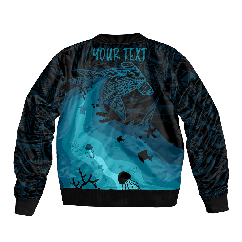Polynesian Shark Bomber Jacket Under The Waves LT7 - Polynesian Pride