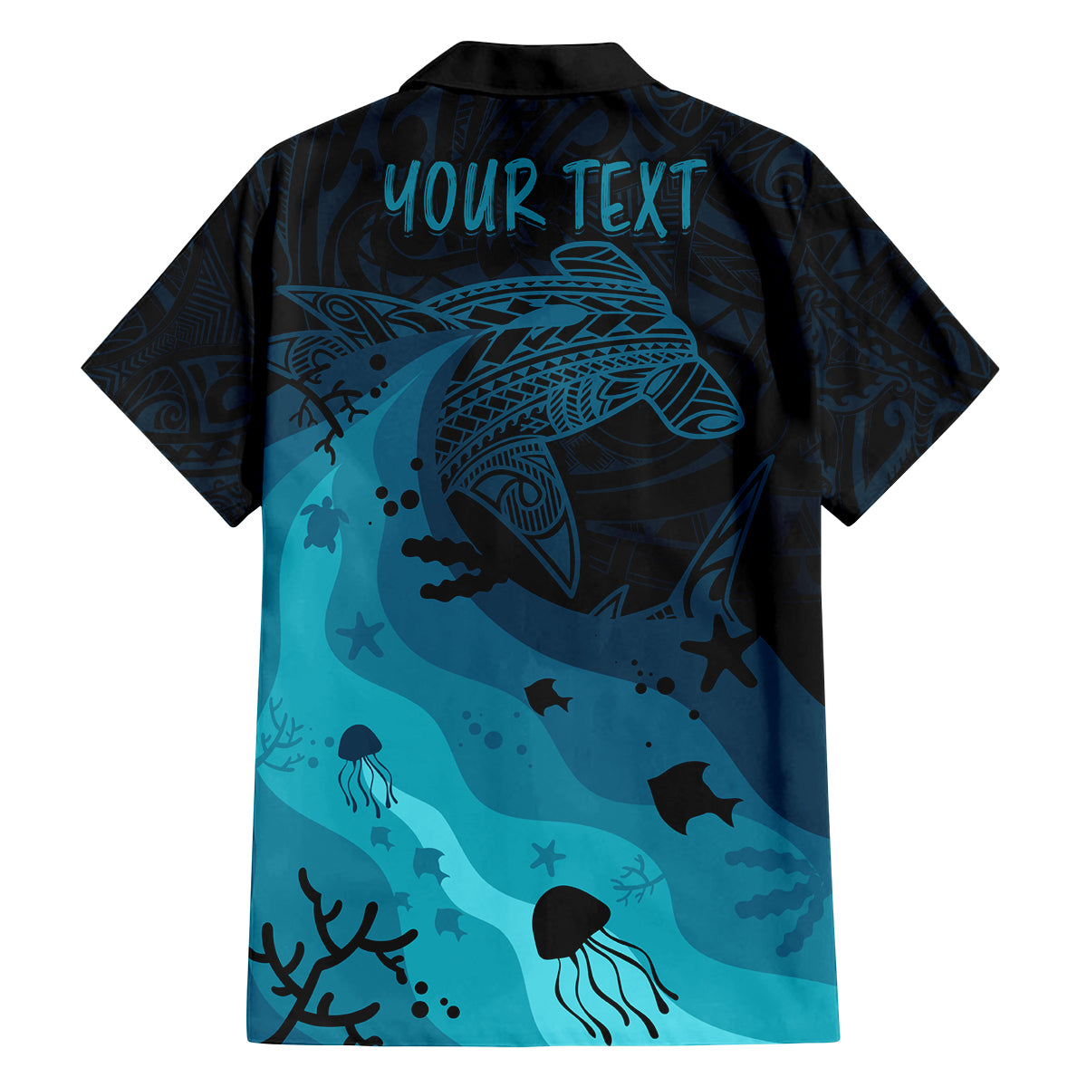 Polynesian Shark Family Matching Tank Maxi Dress and Hawaiian Shirt Under The Waves LT7 - Polynesian Pride
