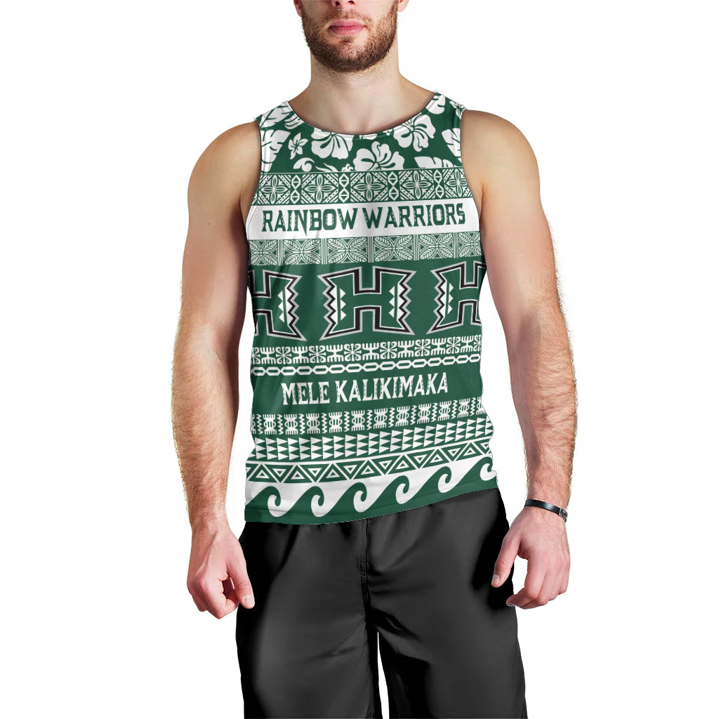 Hawaii Rainbow Warriors Christmas Men Tank Top Kakau Motifs LT7 - Polynesian Pride