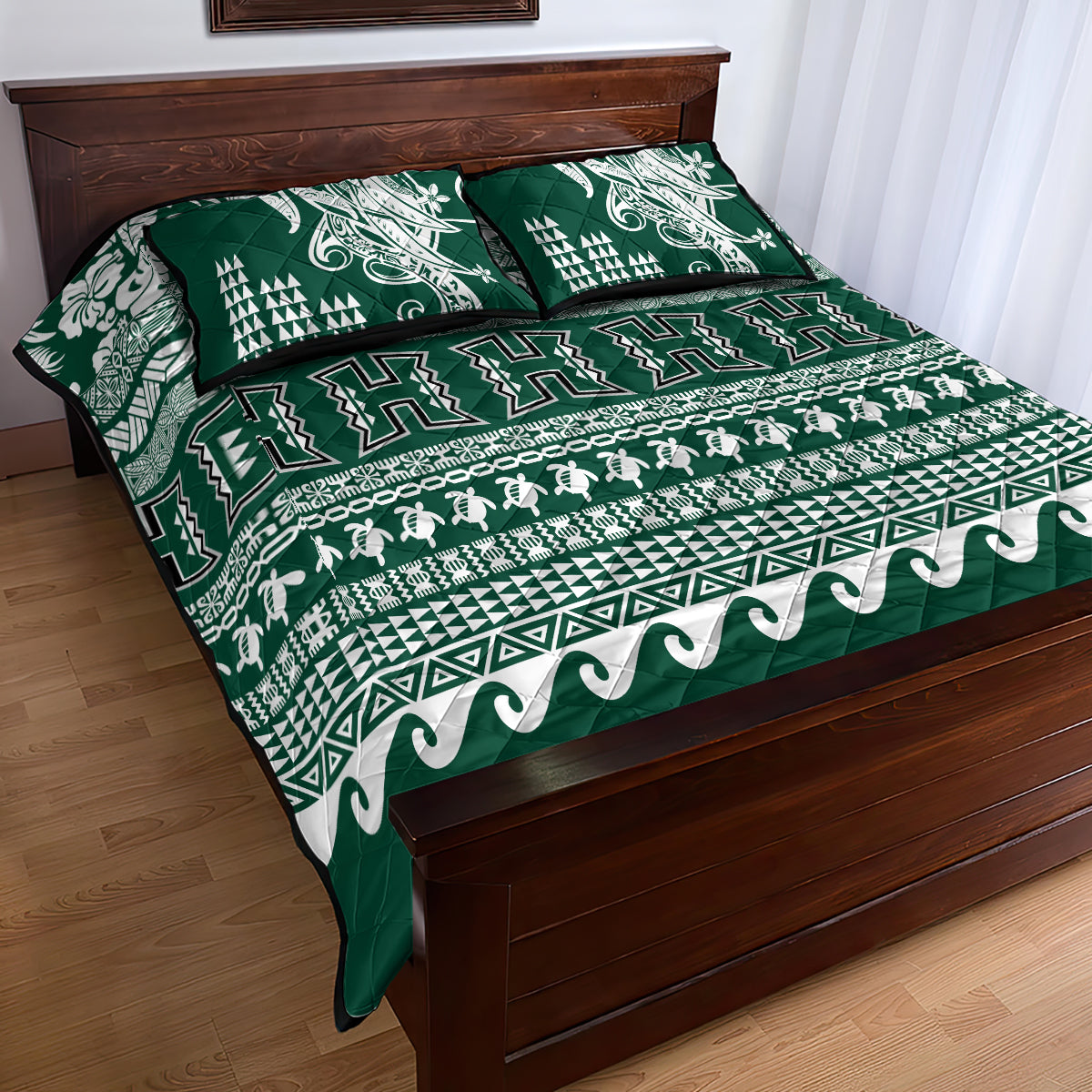 Hawaii Rainbow Warriors Christmas Quilt Bed Set Kakau Motifs LT7 - Polynesian Pride