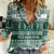 Hawaii Rainbow Warriors Christmas Women Casual Shirt Kakau Motifs LT7 Female Green - Polynesian Pride