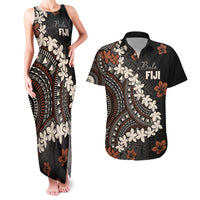 Bula Fiji Women's Day Couples Matching Tank Maxi Dress and Hawaiian Shirt Classic Masi Tapa