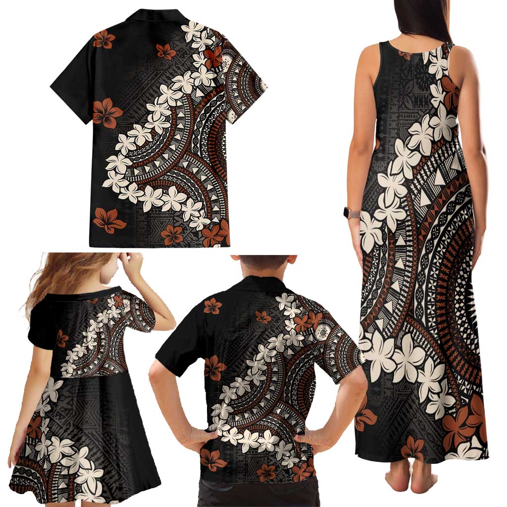 Bula Fiji Women's Day Family Matching Tank Maxi Dress and Hawaiian Shirt Classic Masi Tapa