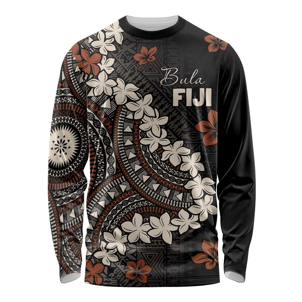 Bula Fiji Women's Day Long Sleeve Shirt Classic Masi Tapa LT7 Unisex Brown - Polynesian Pride