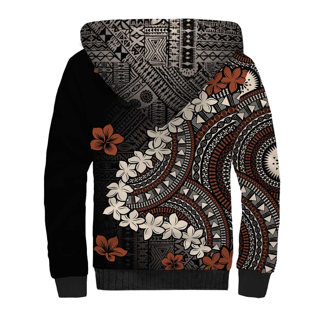 Bula Fiji Women's Day Sherpa Hoodie Classic Masi Tapa