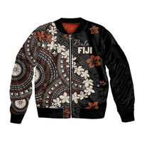 Bula Fiji Women's Day Sleeve Zip Bomber Jacket Classic Masi Tapa