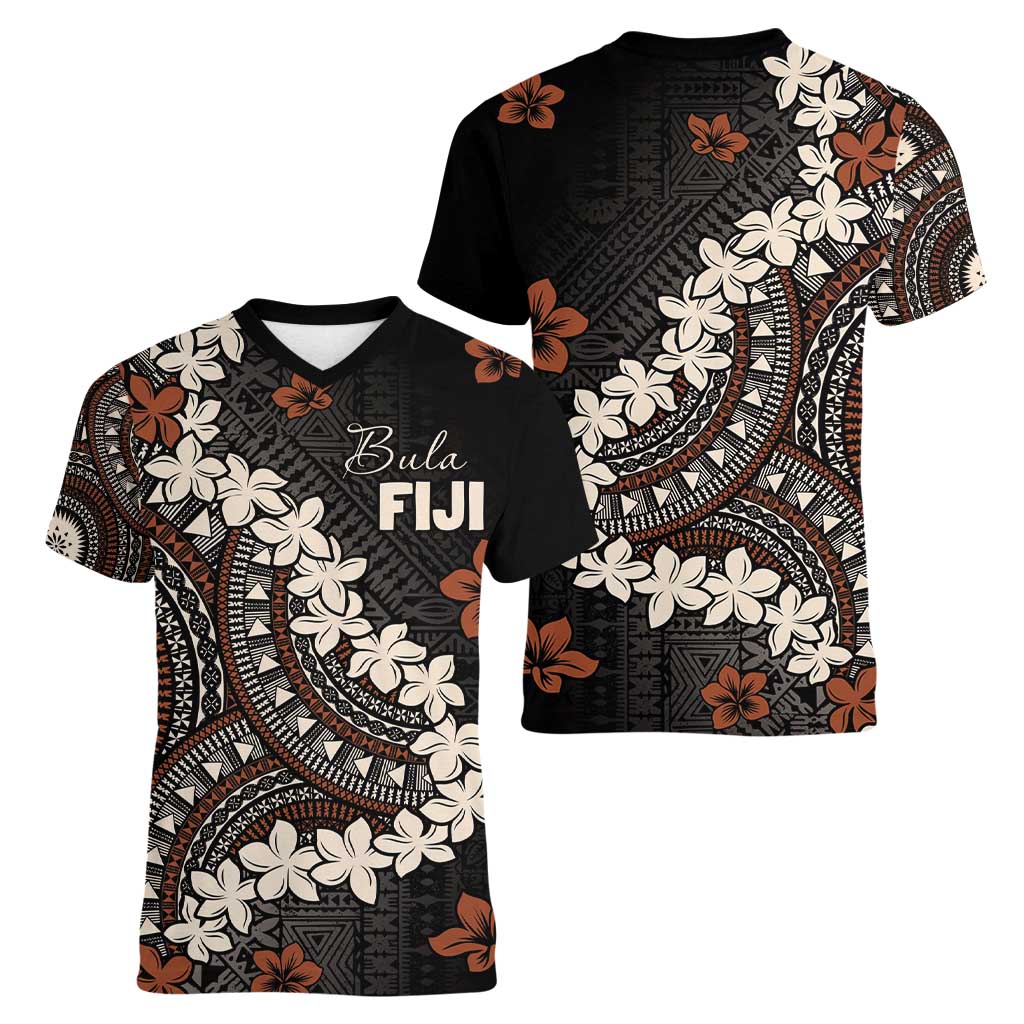 Bula Fiji Women's Day Women V-Neck T-Shirt Classic Masi Tapa LT7 - Polynesian Pride