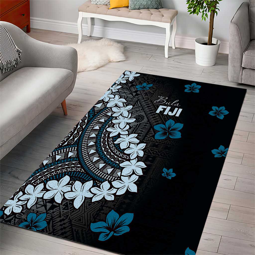 Bula Fiji Women's Day Area Rug Indigo Masi Tapa