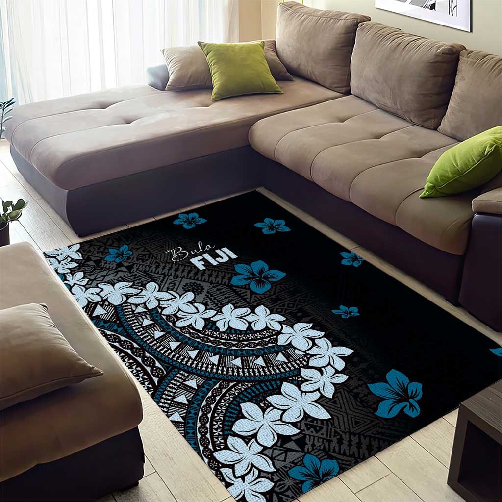 Bula Fiji Women's Day Area Rug Indigo Masi Tapa