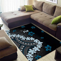 Bula Fiji Women's Day Area Rug Indigo Masi Tapa