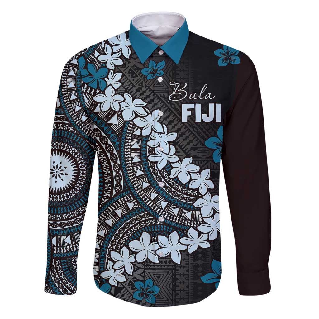 Bula Fiji Women's Day Family Matching Puletasi and Hawaiian Shirt Indigo Masi Tapa