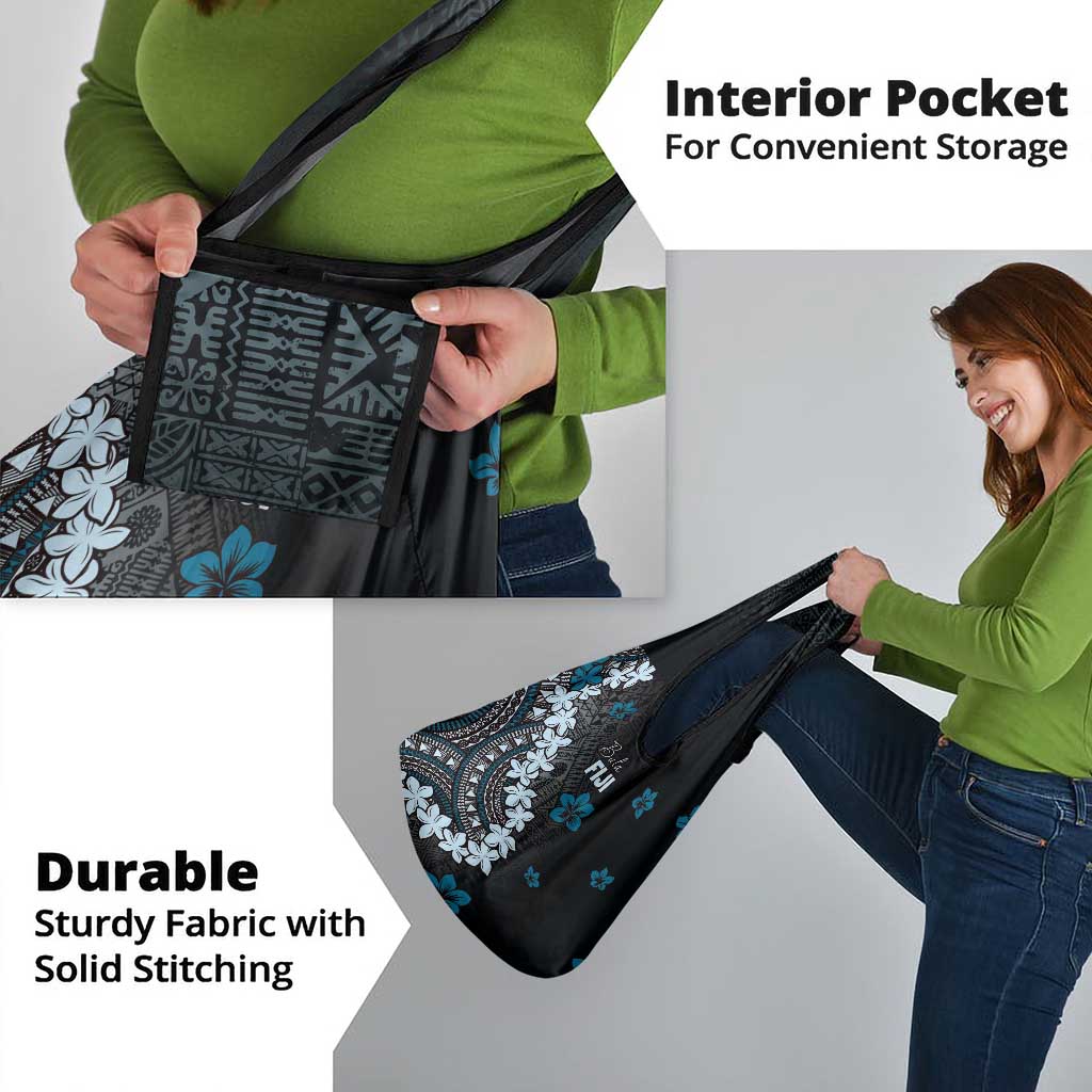 Bula Fiji Women's Day Grocery Bag Indigo Masi Tapa