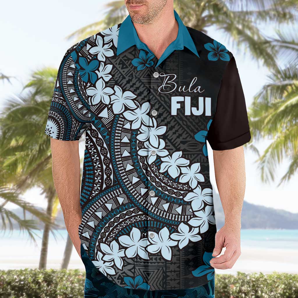 Bula Fiji Women's Day Hawaiian Shirt Indigo Masi Tapa